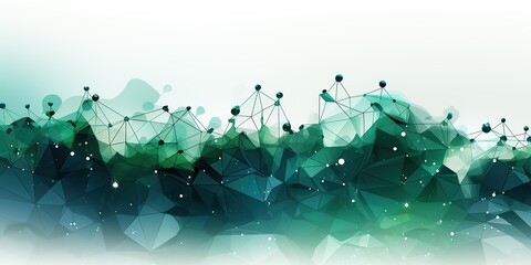 High-Definition, Premium Quality Green Geometric Abstract Vector Art with a Crisp, White Background Generative ai.