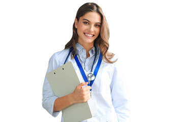 Female doctor on a transparent background