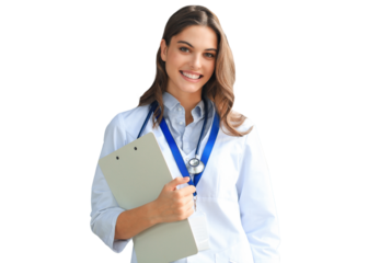 Female doctor on a transparent background