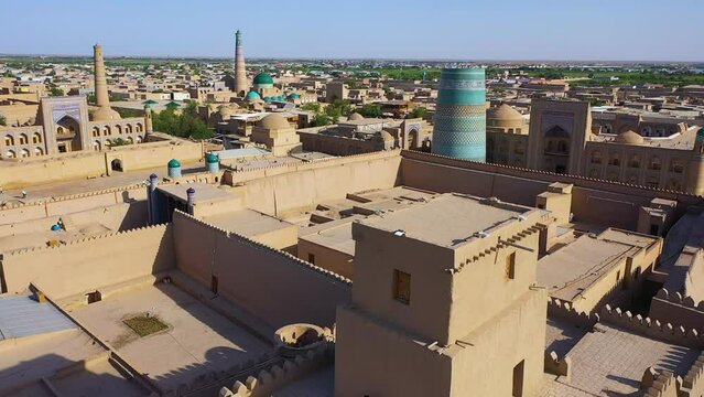 Old town of Khiva city Uzbekistan. Historic cite of UNESCO World Heritage