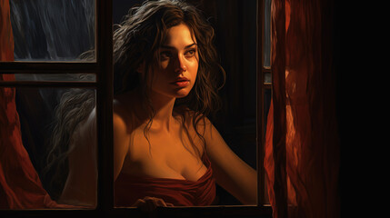 the_lady_looks_throught_the_window