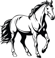 Obraz na płótnie Canvas Arabian Horse Logo Monochrome Design Style