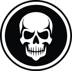 Skull Logo Monochrome Design Style