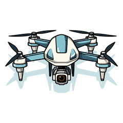 Drone image. Cute image of an isolated quadcopter with camera.