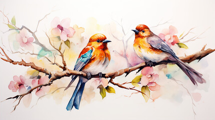 birds on a branch