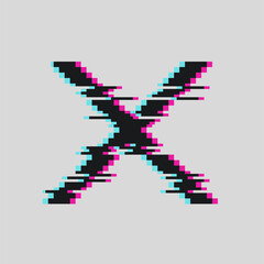 Pixel Art Glitched Collaboration Mark, Isolated