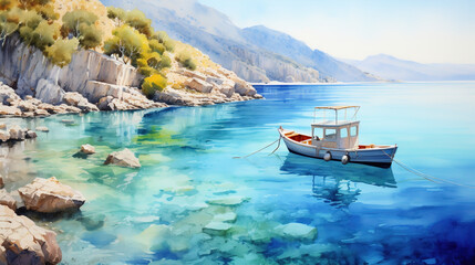 watercolor_Greece_sea_nature