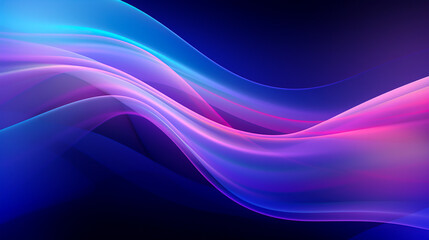 Obraz premium 深遠の響き、青と紫の線で織り成す抽象ラインアート, with Generative AI