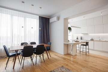 Naklejka na ściany i meble modern layout in apartment with kitchen and living room