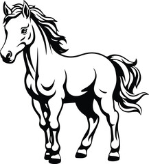 Naklejka na ściany i meble Baby Horse Logo Monochrome Design Style