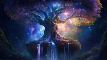 Tree of Life, Cosmic View, Generative AI Art