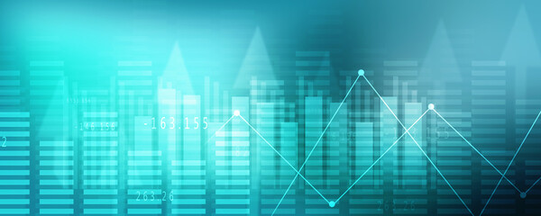 2d rendering Stock market online business concept. business Graph 