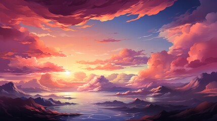 Colorful Sky Illustration A Vibrant Background for Your Designs