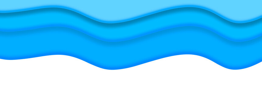 Wave river ocean layers vector illustration background 3D image in png