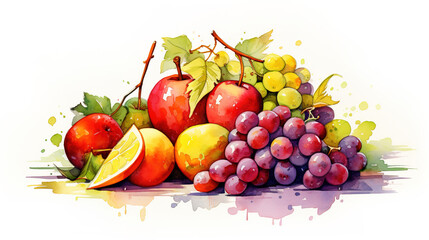 watercolor_simple_still_life_fruits_illustration