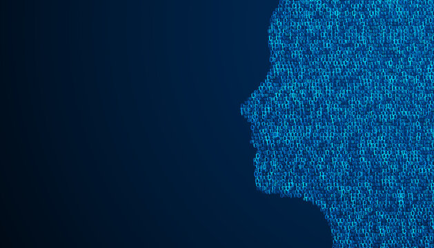 Binary code. numbers of the computer matrix. Concept of coding, hacker. Vector illustration.