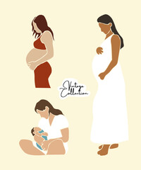 Pregnant women vector illustration