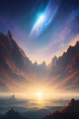 sunset in the mountains