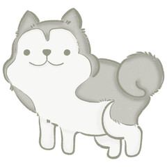 Cute siberian dog elements