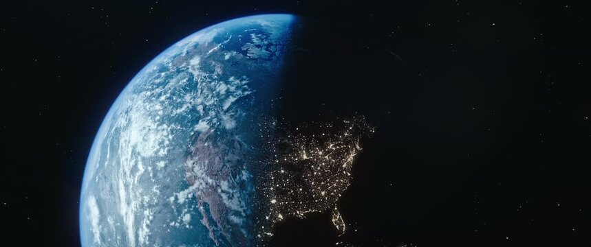 Earth America Side Night Day Terminator Line