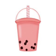 Bubble milk tea cartoon style