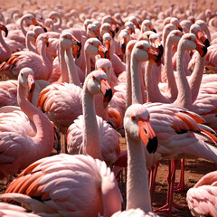 Naklejka premium A Detailed View of the Majestic Greater Flamingo