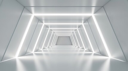 Fototapeta premium white grey 3D empty circle room with circle line white Ai Generated