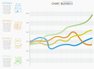 Business data market infographic graph and chart.Statistic and modern graphic presentation,vector flat illustration.