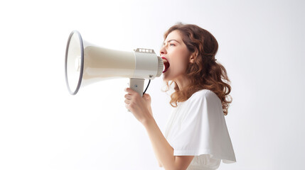 woman with megaphone