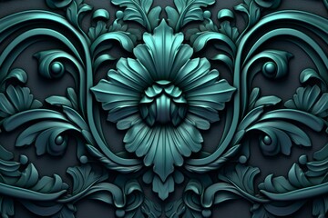 3d rendering of an ornate design on a black background