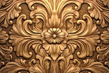Fototapeta na wymiar 3d rendering of an ornate pattern on a wall