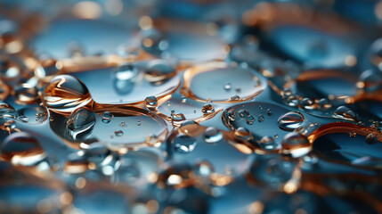 Sparkling Ripples: Water Drops and Splashes on Clear Surface. Generative AI