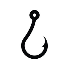 Fishhook or fishing hook icon. Fishing equipment vector illustration