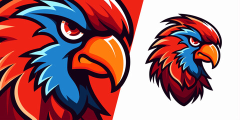 Feathered Fury: Dynamic Parrot Bird Mascot Logo for Sports & Esports Teams, Badges, and T-shirt Prints - Vector Illustration