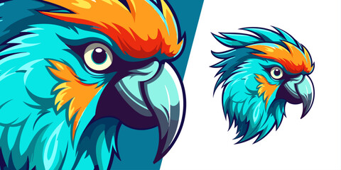 Proud Plumage: Sporty Parrot Bird Mascot Logo with Modern Vector Illustration for Team Emblems & T-shirt Prints