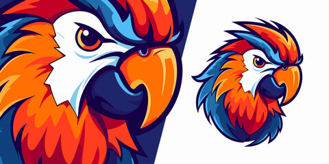 Fly High with Style: Parrot Bird Mascot Vector Logo Design for Sports, Esports, and Team Apparel Printing