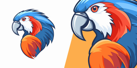 Wings of Victory: Modern Parrot Bird Mascot Logo Design for Sports & Esports - Vector Emblem and Badge Illustration