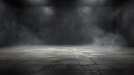 dark concrete floor with mist or fog 32K Ultra Ai Generated