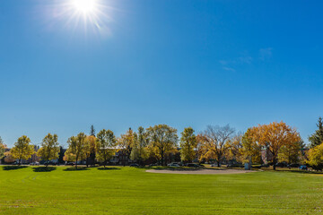Fototapeta na wymiar Grosvenor Park in the city of Saskatoon, Canada