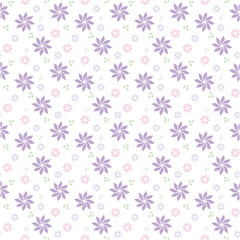 vector seamless pattern geometric flowers and pastel leaves