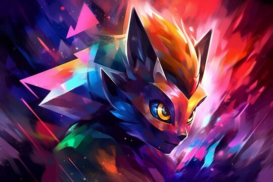 AI generated abstact illustration of a catman