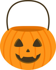 Halloween pumpkin bucket illustration.