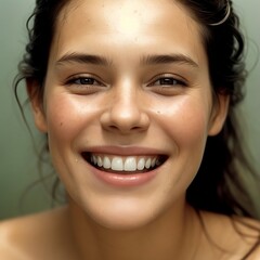close up portrait of a smiling woman