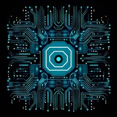 Fototapeta premium AI generated illustration of a computer chip