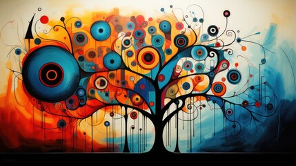 Abstract colorful tree of life. 