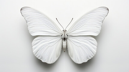 Fototapeta na wymiar white butterfly isolated on white background. albino butterfly