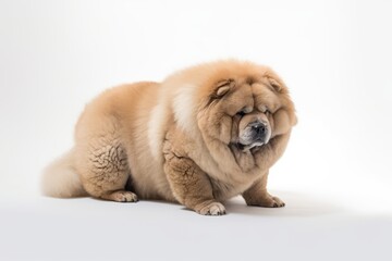 Obraz premium a chow chow dog sitting down on a white background