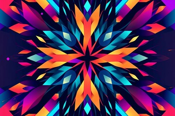 a colorful abstract design on a black background