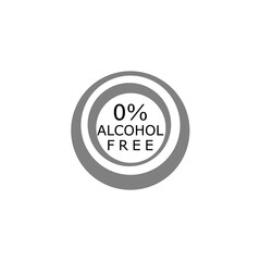 Alcohol Free icon isolated on white background