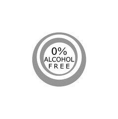 Alcohol Free icon isolated on white background
